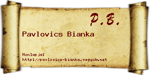 Pavlovics Bianka névjegykártya