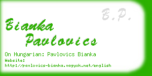 bianka pavlovics business card